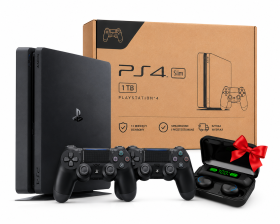 PS4 SLIM 1TB | 2x PAD | Akcesoria | Konsola PlayStation 4 | Zestaw + GRATISY