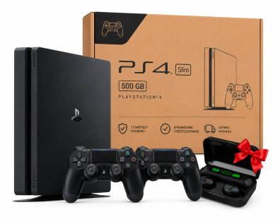 PS4 SLIM 500GB | 2x PAD | Zestaw | Prezent | Konsola Sony PlayStation 4 + GW12