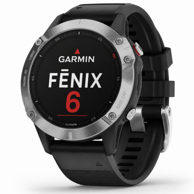 Smartwatch Garmin Fenix 6 Srebrny Czarny Pasek GPS Garmin Pay 47mm 10ATM