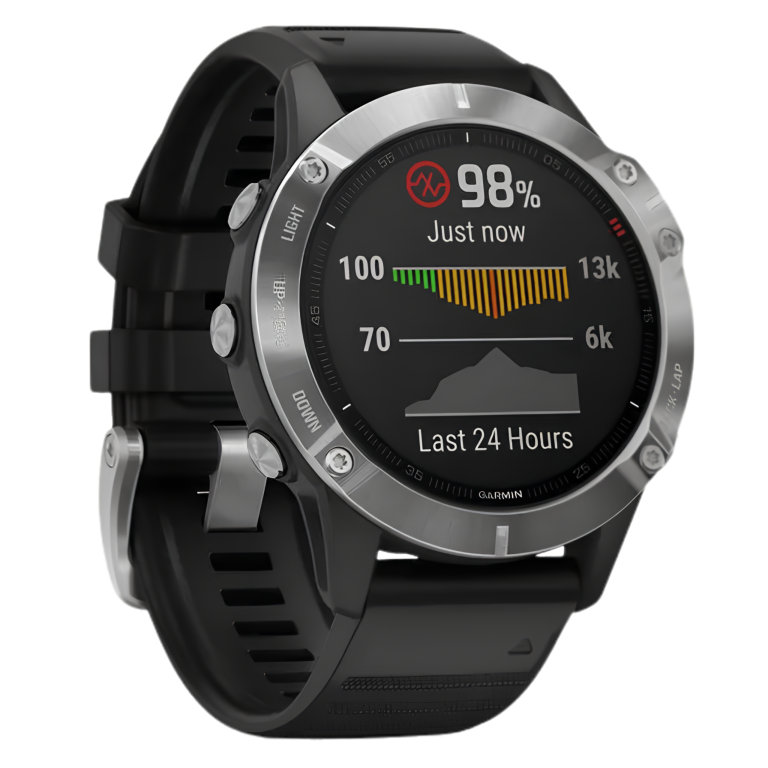 Smartwatch Garmin Fenix 6 Srebrny Czarny Pasek GPS Garmin Pay 47mm 10ATM (9)