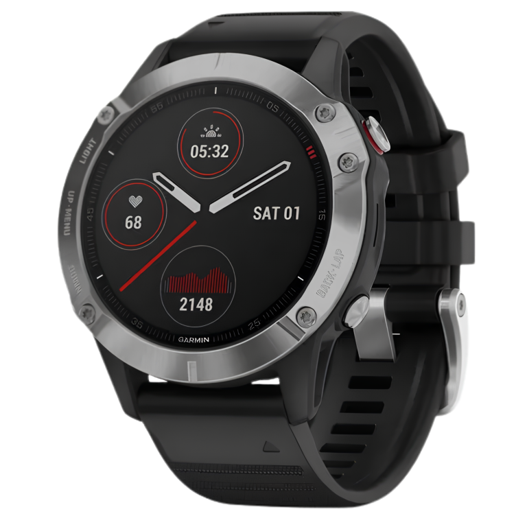 Smartwatch Garmin Fenix 6 Srebrny Czarny Pasek GPS Garmin Pay 47mm 10ATM (2)