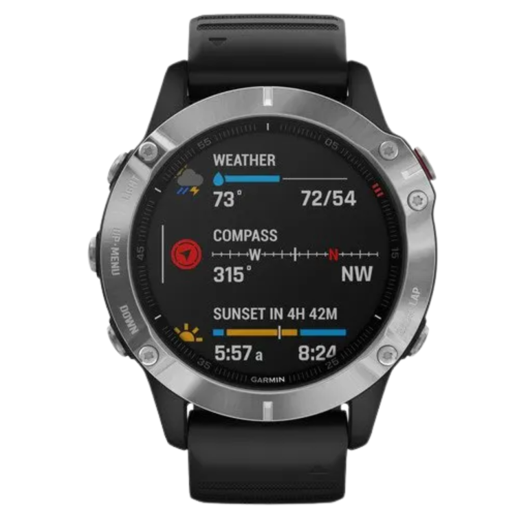 Smartwatch Garmin Fenix 6 Srebrny Czarny Pasek GPS Garmin Pay 47mm 10ATM (5)